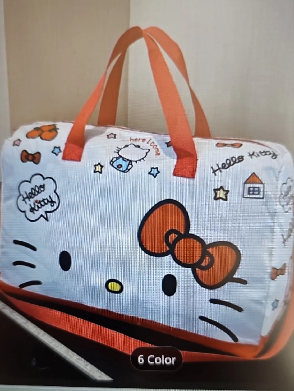 New Sanrio Genuine 2 Pcs Hello Kitty Foldable Duffle Bag and Pouch - Picture 2 of 13